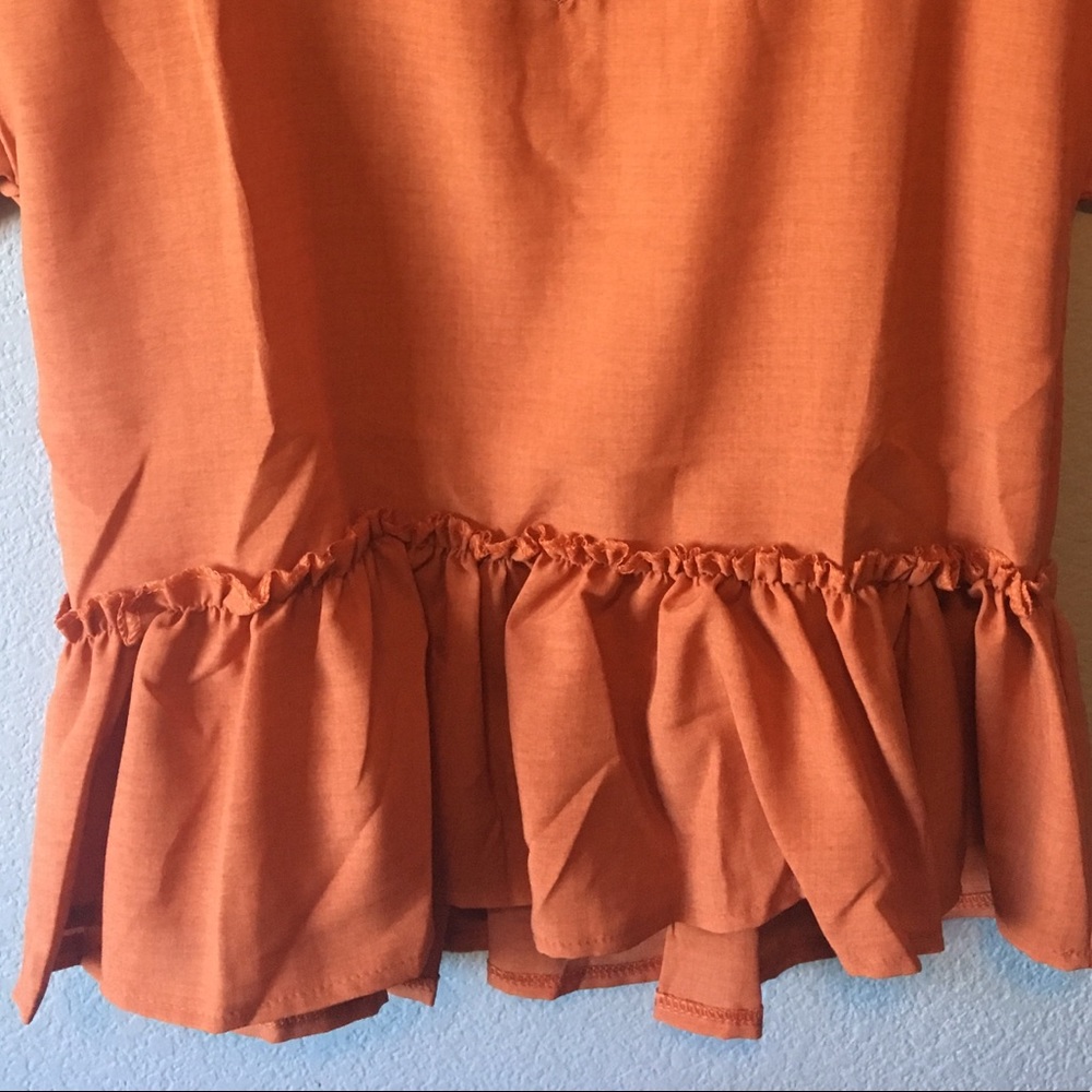 V Neck Frill Trim Blouse - Picture 5 of 7